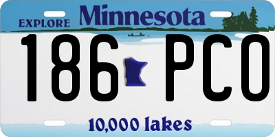 MN license plate 186PCO