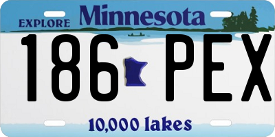 MN license plate 186PEX