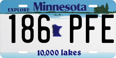 MN license plate 186PFE