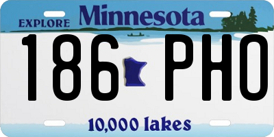 MN license plate 186PHO