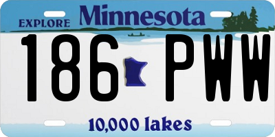 MN license plate 186PWW