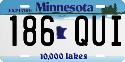 MN license plate 186QUI