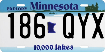 MN license plate 186QYX