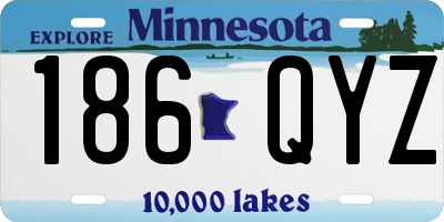 MN license plate 186QYZ
