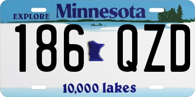 MN license plate 186QZD