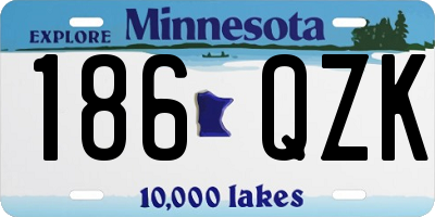 MN license plate 186QZK