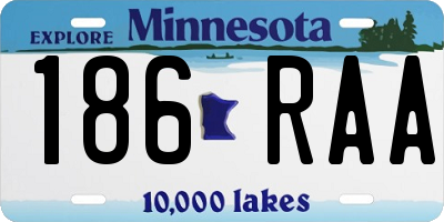 MN license plate 186RAA