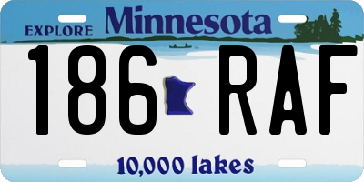 MN license plate 186RAF