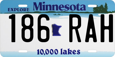 MN license plate 186RAH