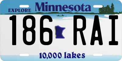 MN license plate 186RAI