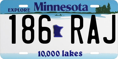 MN license plate 186RAJ