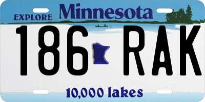 MN license plate 186RAK