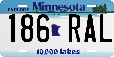MN license plate 186RAL