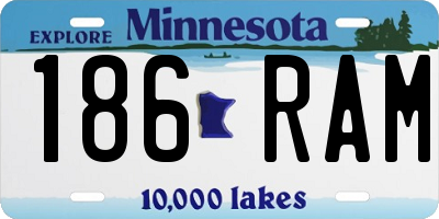 MN license plate 186RAM