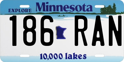 MN license plate 186RAN