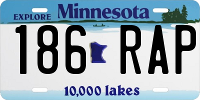 MN license plate 186RAP