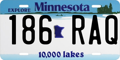 MN license plate 186RAQ