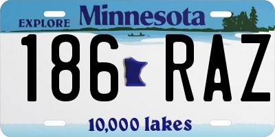 MN license plate 186RAZ