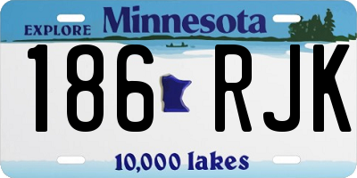 MN license plate 186RJK
