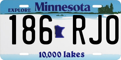 MN license plate 186RJO