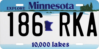 MN license plate 186RKA