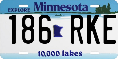 MN license plate 186RKE