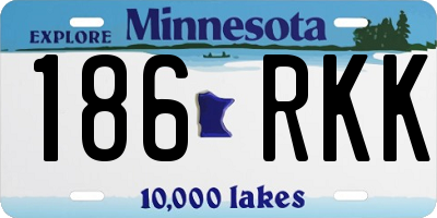 MN license plate 186RKK
