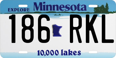 MN license plate 186RKL