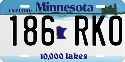 MN license plate 186RKO