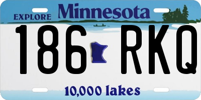 MN license plate 186RKQ