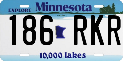 MN license plate 186RKR