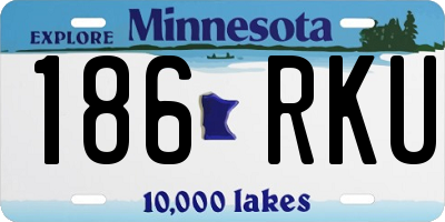 MN license plate 186RKU