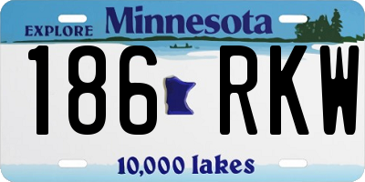 MN license plate 186RKW