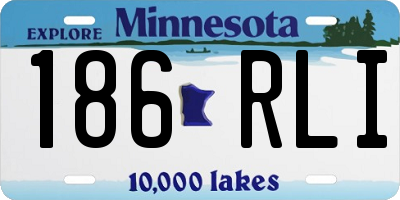 MN license plate 186RLI