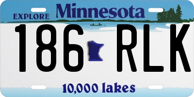 MN license plate 186RLK