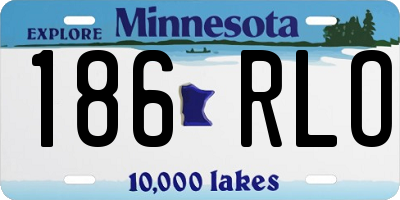 MN license plate 186RLO