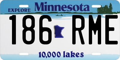 MN license plate 186RME