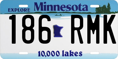 MN license plate 186RMK
