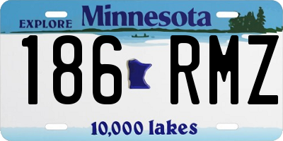 MN license plate 186RMZ