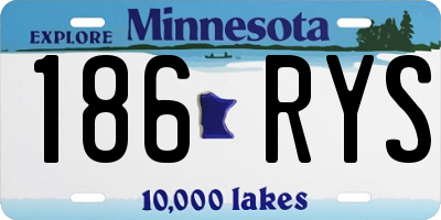 MN license plate 186RYS