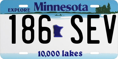 MN license plate 186SEV