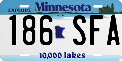 MN license plate 186SFA