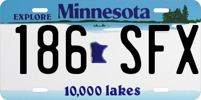MN license plate 186SFX