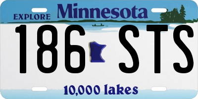 MN license plate 186STS