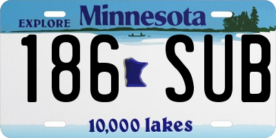 MN license plate 186SUB