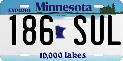 MN license plate 186SUL