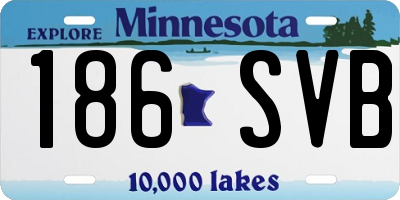 MN license plate 186SVB
