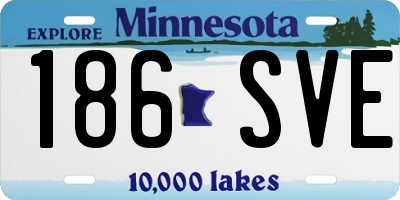 MN license plate 186SVE