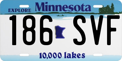 MN license plate 186SVF