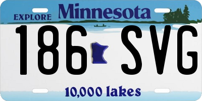MN license plate 186SVG